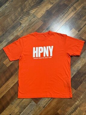 Heron Preston HPNY Logo T-Shirt Orange Size Medium Oversized Streetwear